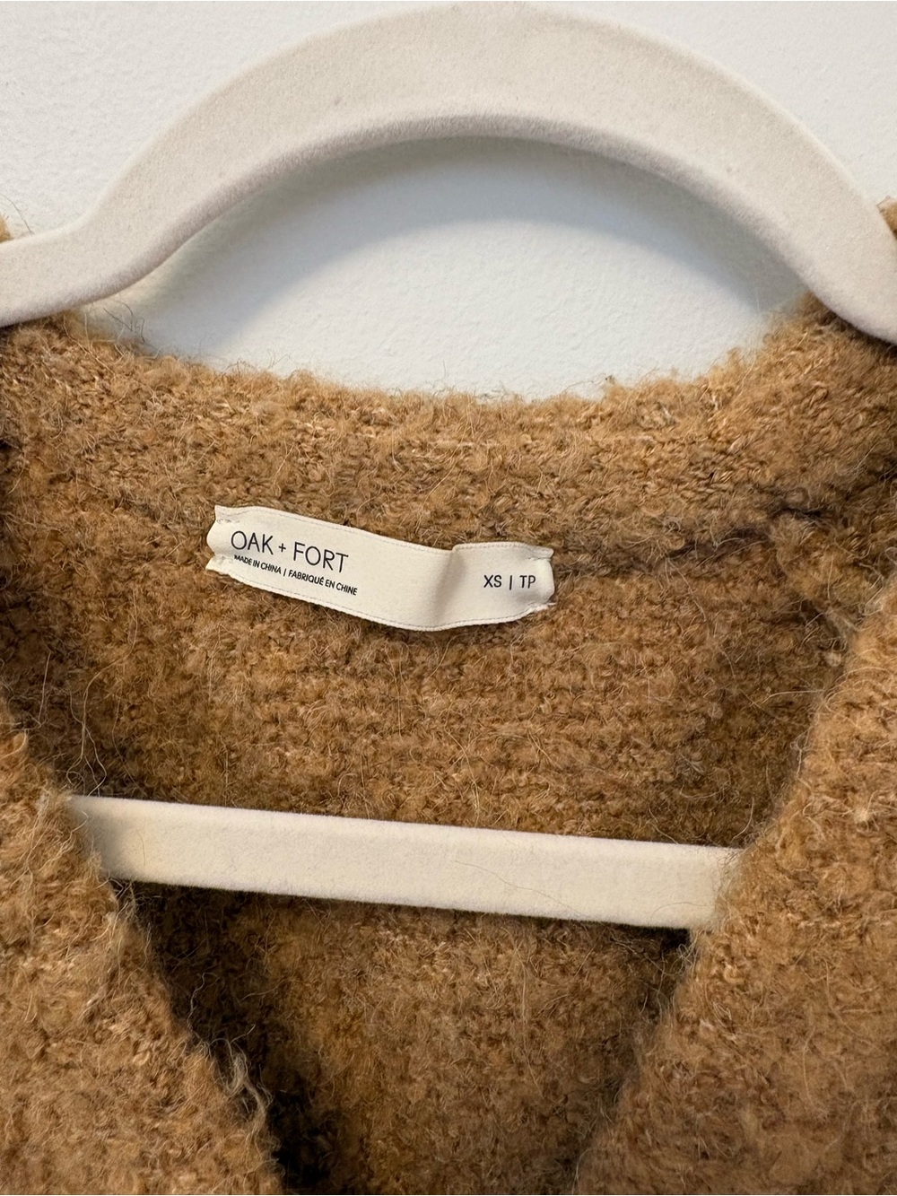 OAK + FORT Warm Camel Bouclé Cardigan - Picture 2 of 2